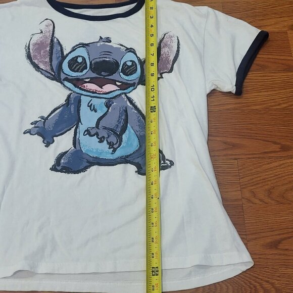 DISNEY LILO & STITCH Youth XL Size 14/16 White Shirt Spray Paint Graphic - Picture 7 of 9